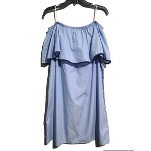 J. Crew Off-the-Shoulder Tipped Dress Light Blue Medium NWT